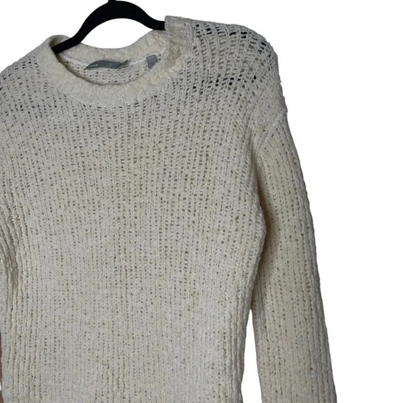 Vince Merino Wool Blend Chunky Knit Long Sleeve Cream Sweater Size Small - Picture 4 of 8